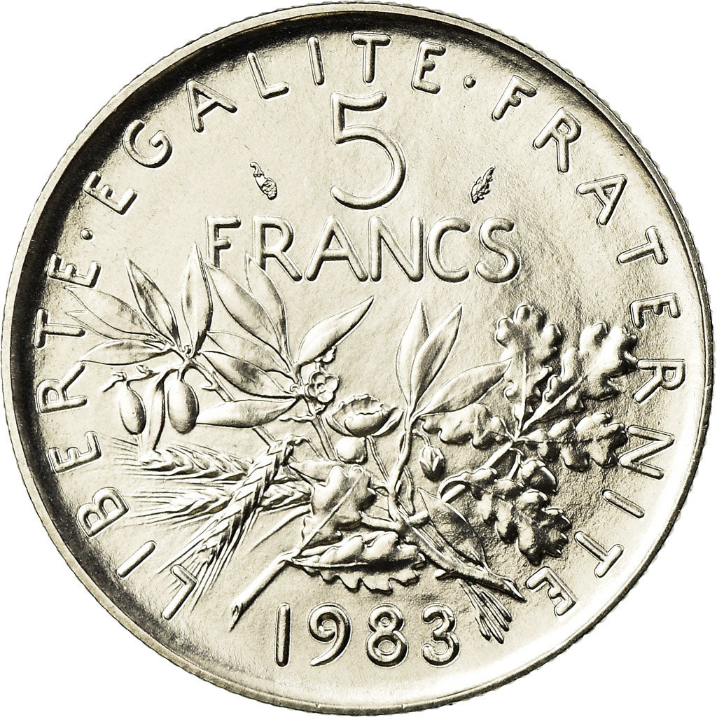Coin, France, Semeuse, 5 Francs, 1983, Paris, MS(65-70), Nickel Clad