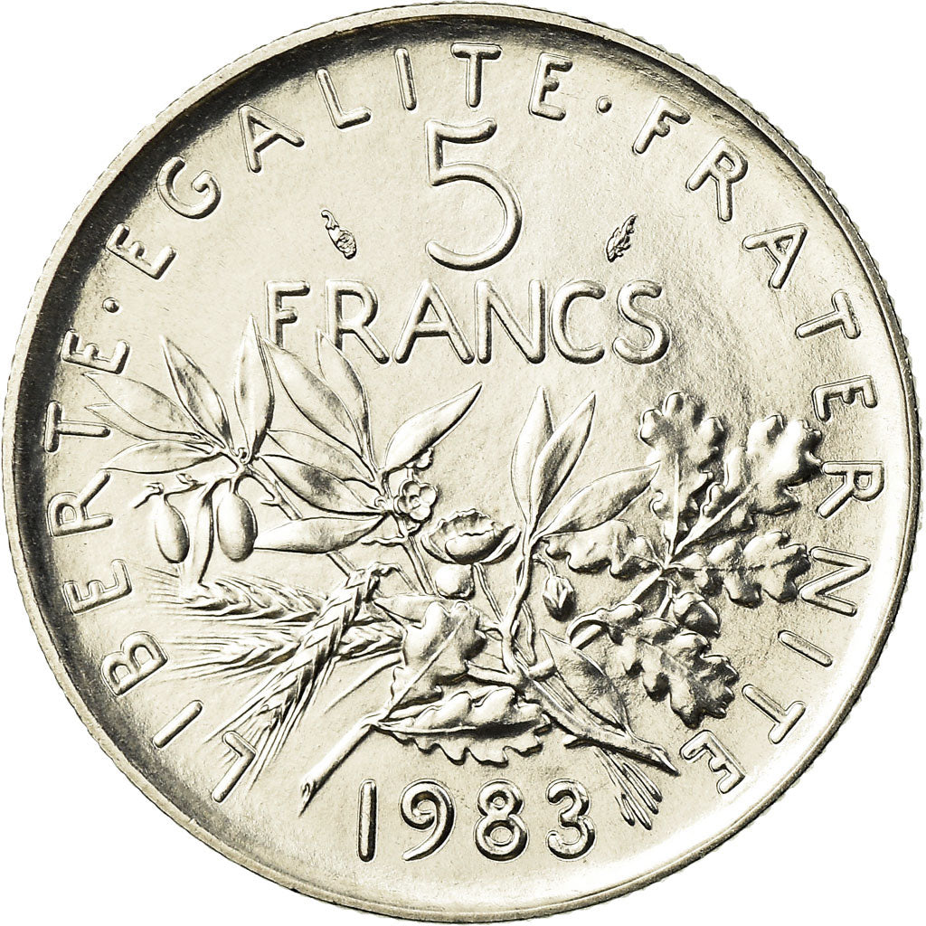 Coin, France, Semeuse, 5 Francs, 1983, Paris, MS(65-70), Nickel Clad