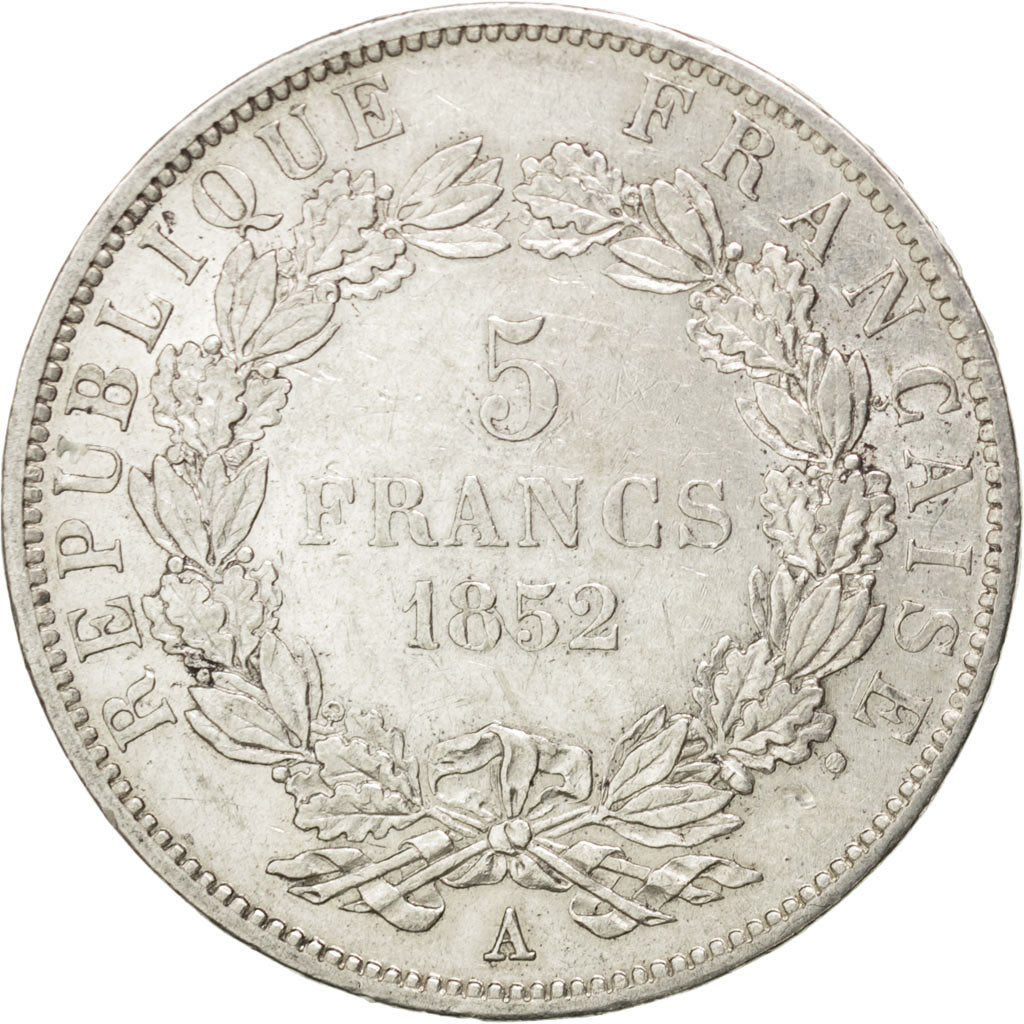Deuxième République, 5 Francs Louis-Napoléon Bonaparte, 1852 A, KM 773.1