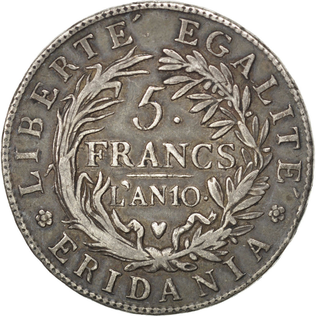ITALIAN STATES, 5 Francs, 1801, KM #4, EF(40-45), Silver, 24.79