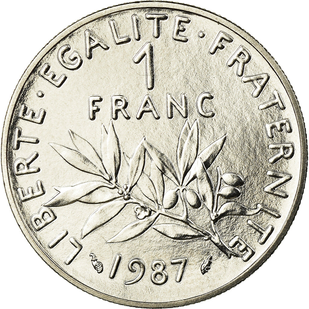 Moneta, Francia, Semeuse, Franc, 1987, Paris, FDC, Nichel, KM:925.1, Gadoury:474