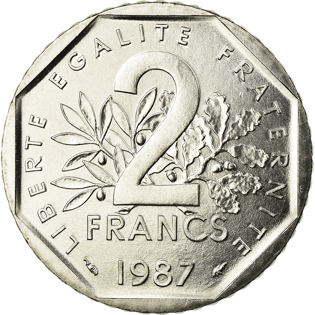 Münze, Frankreich, Semeuse, 2 Francs, 1987, Paris, STGL, Nickel, KM:942.1