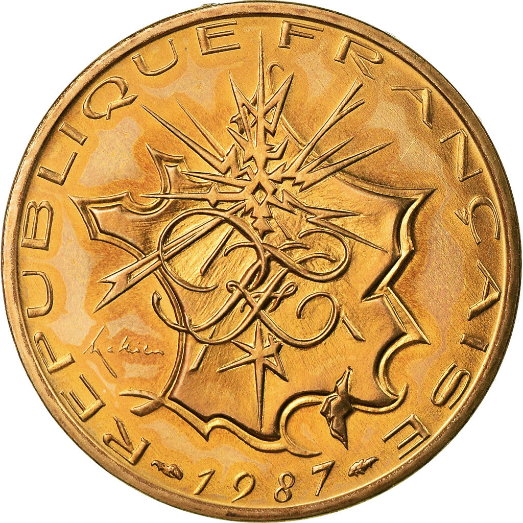 Coin, France, Mathieu, 10 Francs, 1987, Paris, MS(65-70), Nickel-brass, KM:940