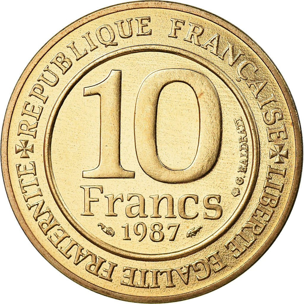 Coin, France, Hugues Capet, 10 Francs, 1987, Paris, MS(65-70), Silver, KM:961