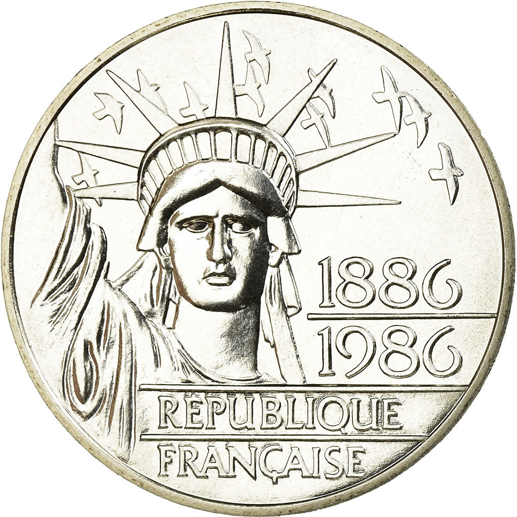 Munten, Frankrijk, Statue de la Liberté, 100 Francs, 1986, FDC, Zilver, KM:960