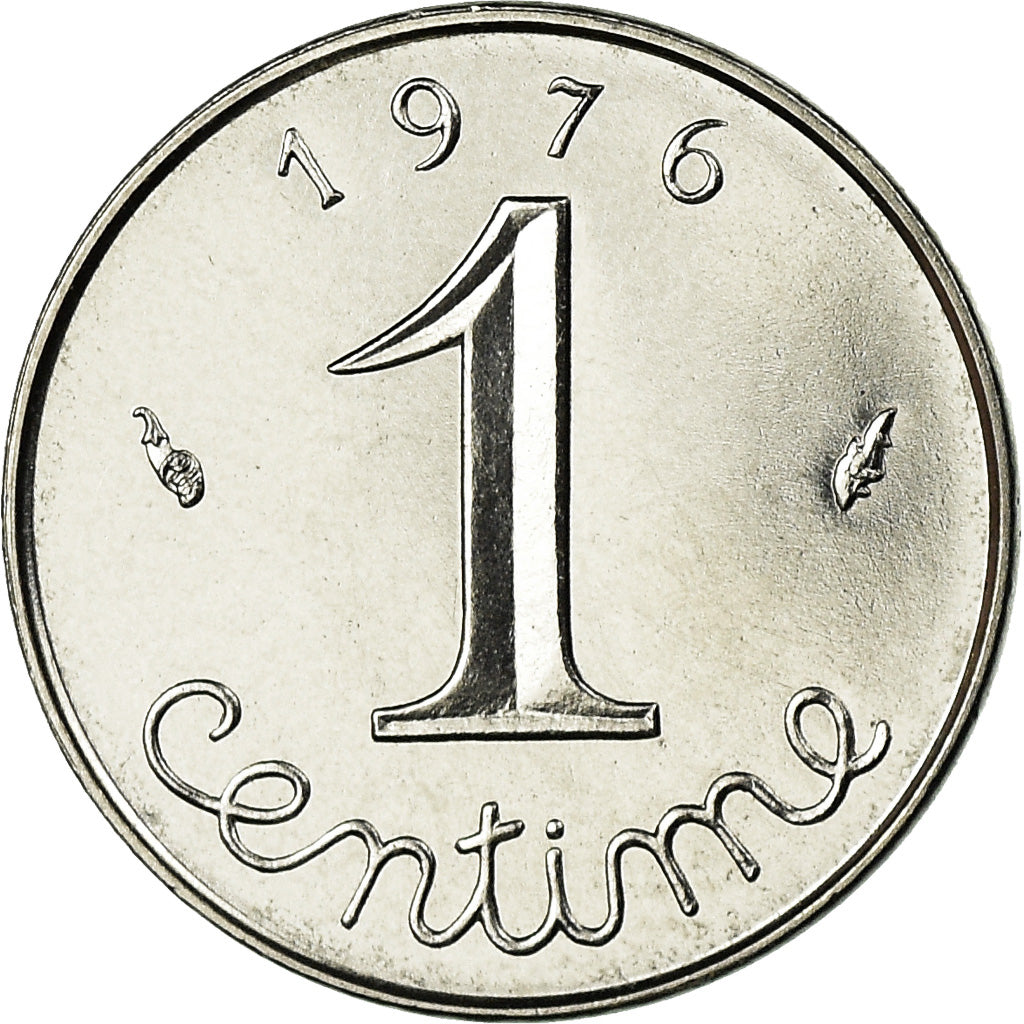 Moneda, Francia, Épi, Centime, 1976, Paris, FDC, Acero inoxidable, KM:928
