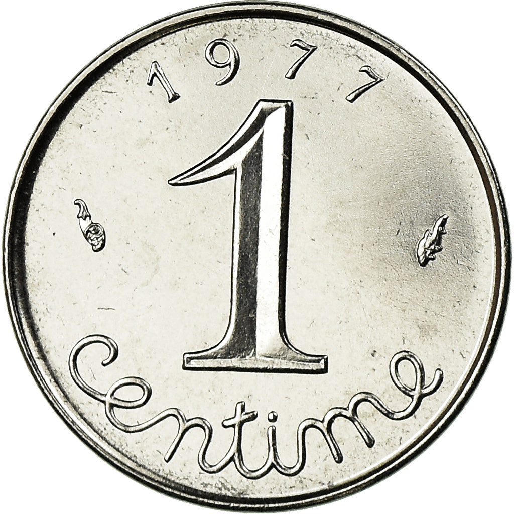 Moneda, Francia, Épi, Centime, 1977, Paris, FDC, Acero inoxidable, KM:928