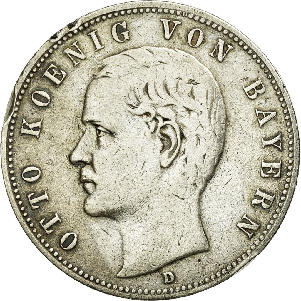 Coin, German States, BAVARIA, Otto, 5 Mark, 1901, Munich, VF(30-35), Silver