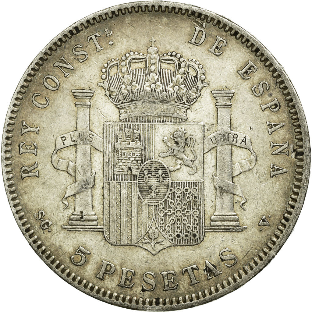 Coin, Spain, Alfonso XIII, 5 Pesetas, 1898, EF(40-45), Silver, KM:707