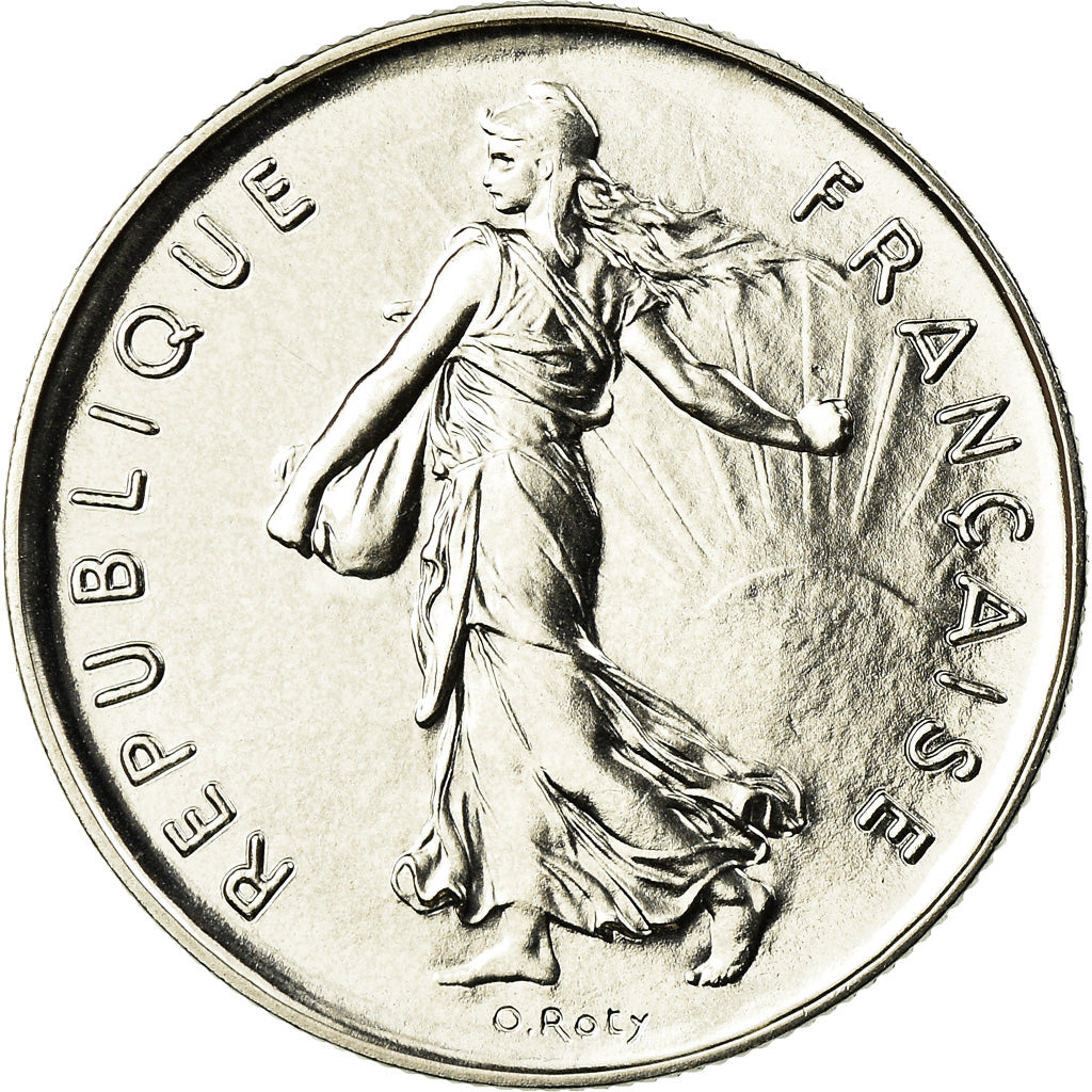 Coin, France, Semeuse, 5 Francs, 1977, Paris, MS(65-70), Nickel Clad