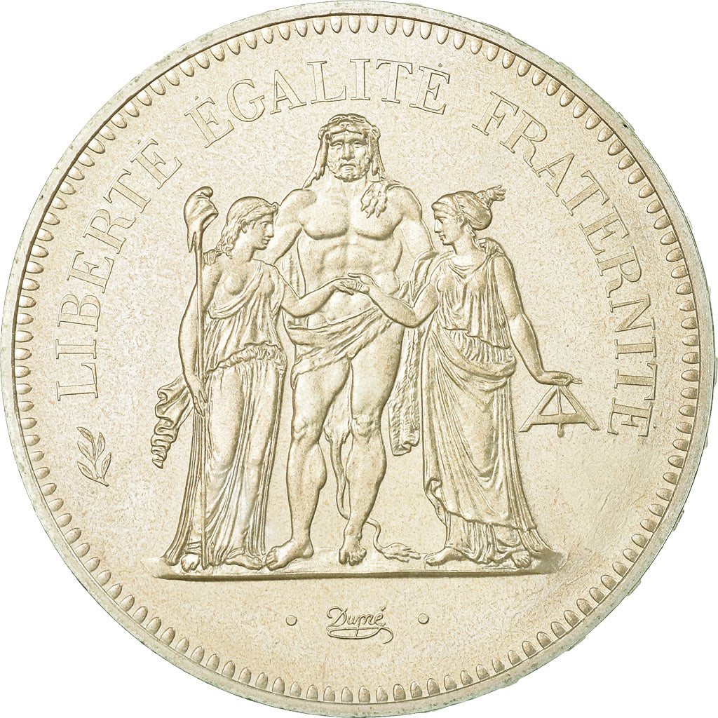 Coin, France, Hercule, 50 Francs, 1976, Paris, MS(65-70), Silver, KM:941.1