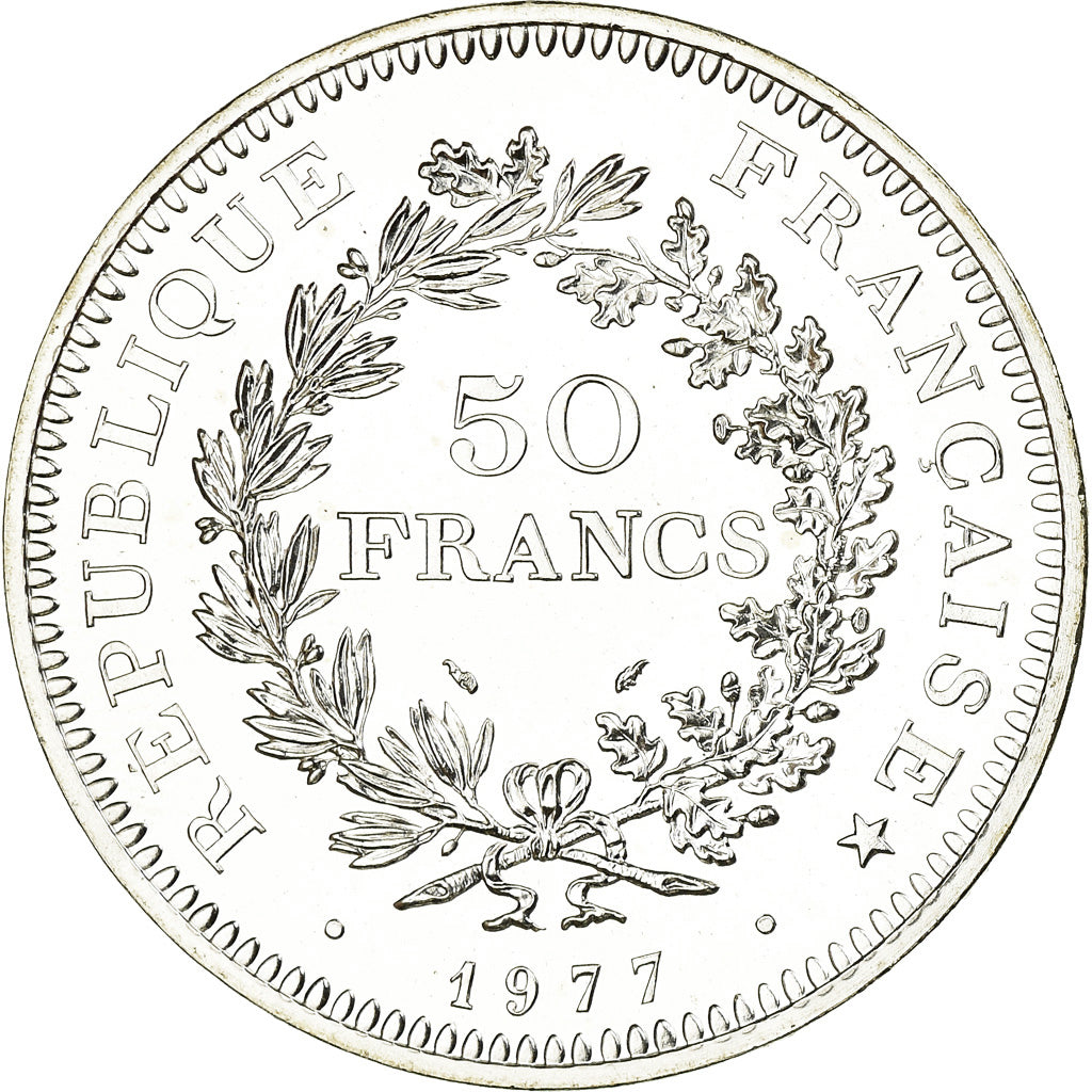 Coin, France, Hercule, 50 Francs, 1977, Paris, MS(65-70), Silver, KM:941.1