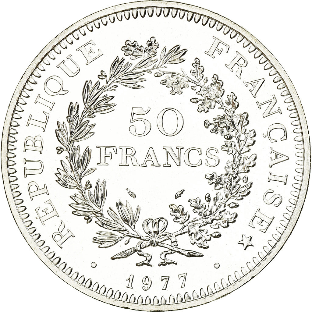 Moneta, Francia, Hercule, 50 Francs, 1977, Paris, FDC, Argento, KM:941.1