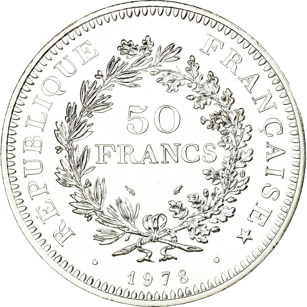 Coin, France, Hercule, 50 Francs, 1978, Paris, MS(65-70), Silver, KM:941.1