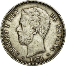 Spain, 5 Pesetas, 1871, KM #666, EF(40-45), Silver, 24.89