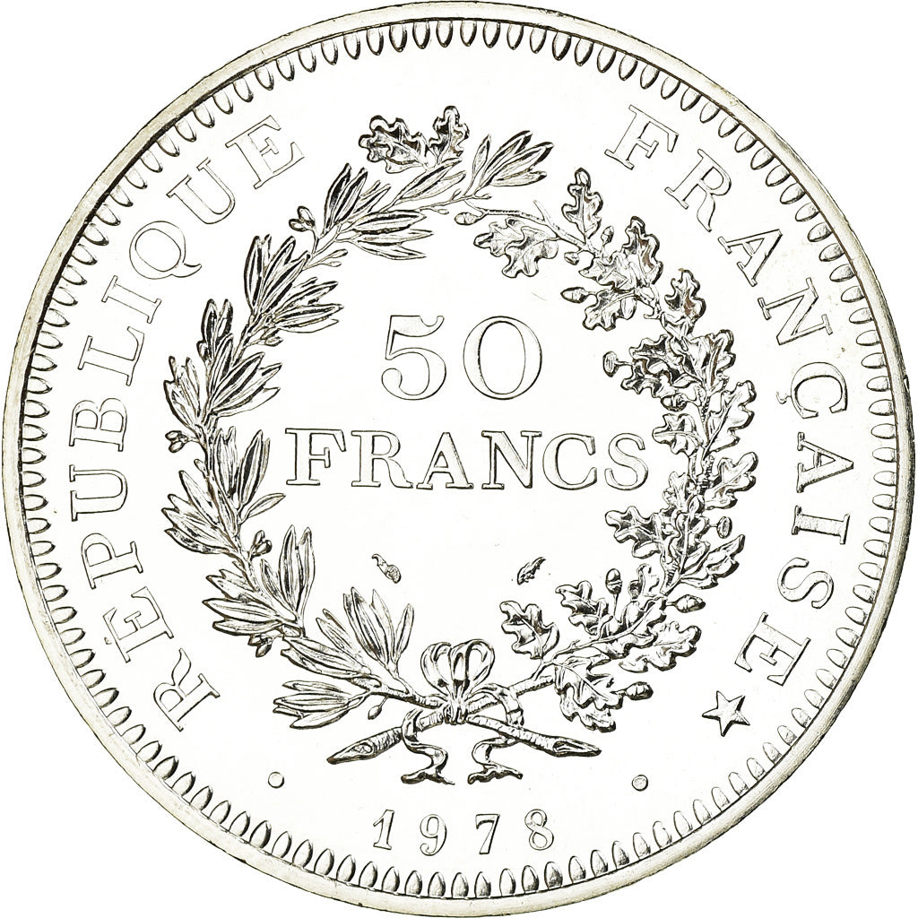 Coin, France, Hercule, 50 Francs, 1978, Paris, MS(65-70), Silver, KM:941.1