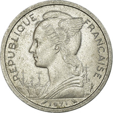 Coin, Réunion, 2 Francs, 1971, EF(40-45), Aluminum, KM:8