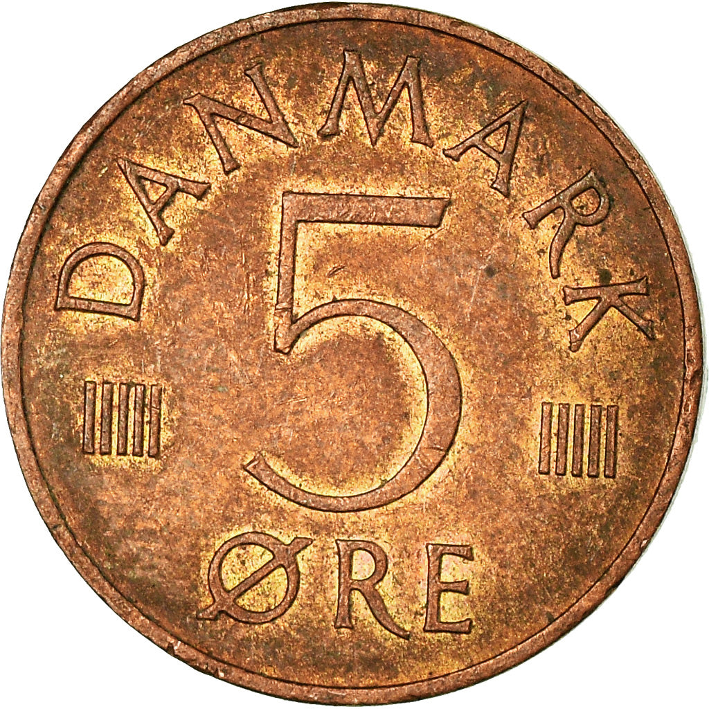 Monnaie, Danemark, Margrethe II, 5 Öre, 1984, Copenhagen, TTB, Copper Clad