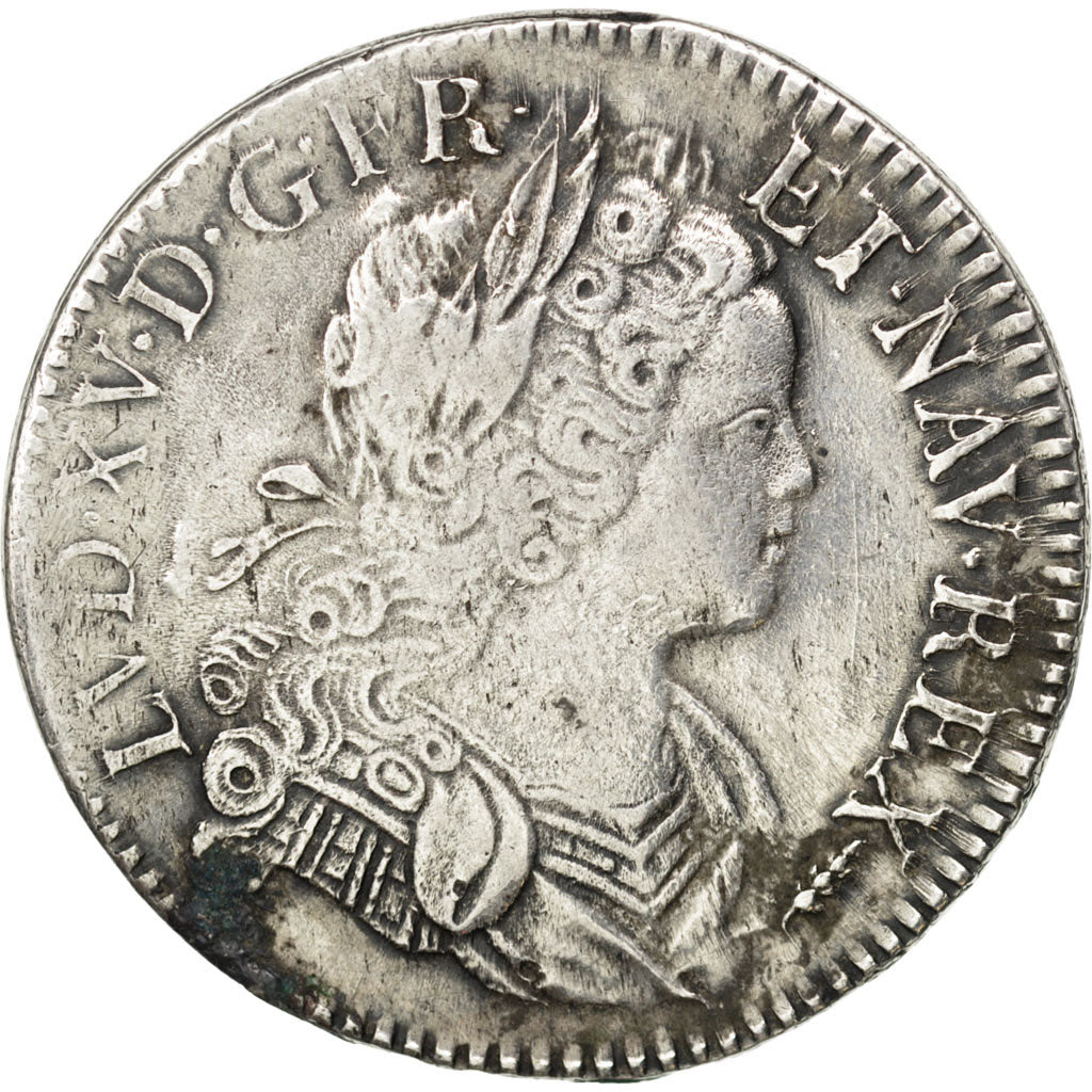 Coin, France, Louis XV, Écu de France-Navarre, Ecu, 1718, Amiens, VF(30-35)