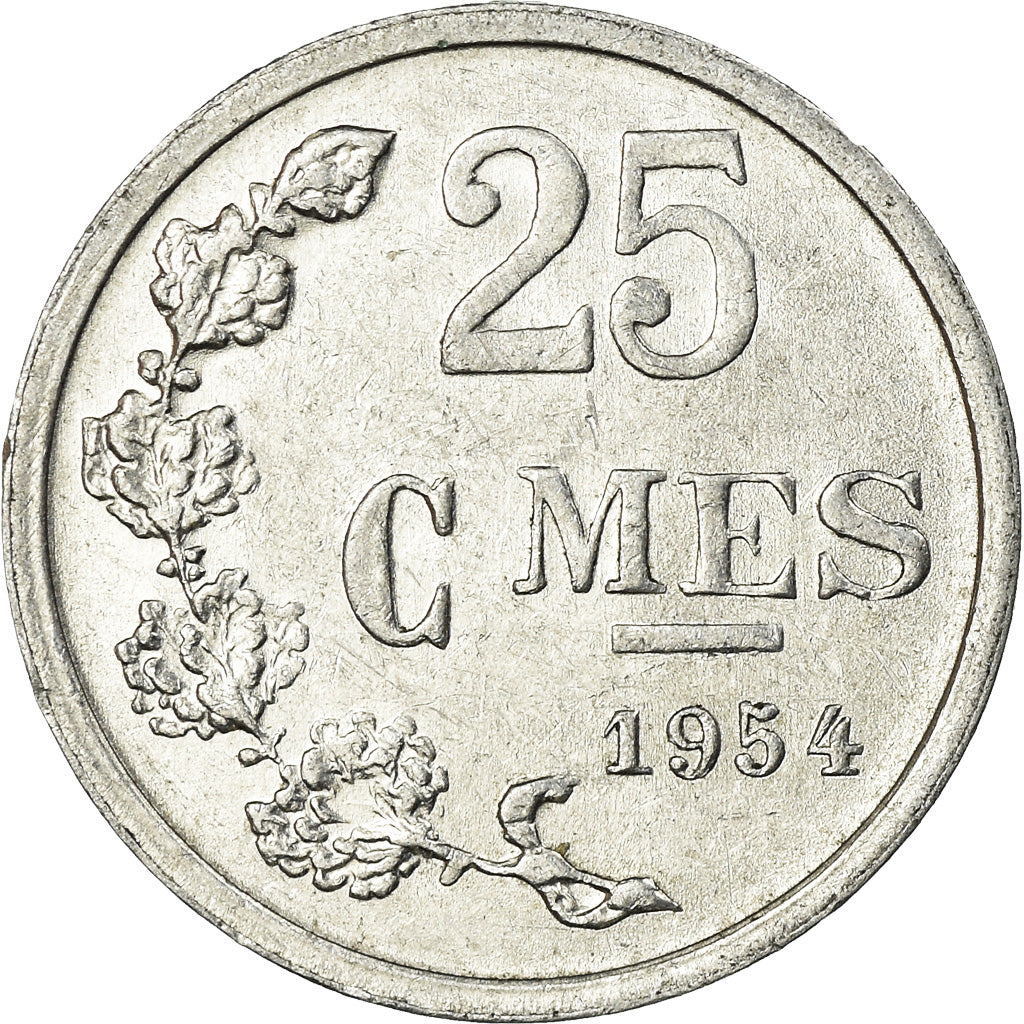 Coin, Luxembourg, Jean, 25 Centimes, 1954, AU(55-58), Aluminum, KM:45a.1