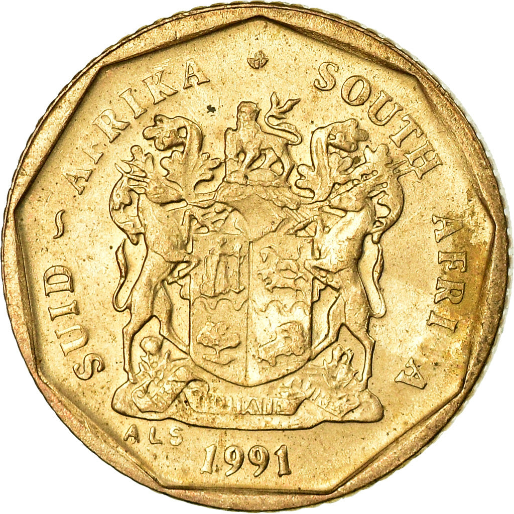 Münze, Südafrika, 10 Cents, 1991, VZ, Bronze Plated Steel, KM:135