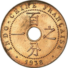 Coin, FRENCH INDO-CHINA, Cent, 1938, Paris, AU(55-58), Bronze, KM:12.1