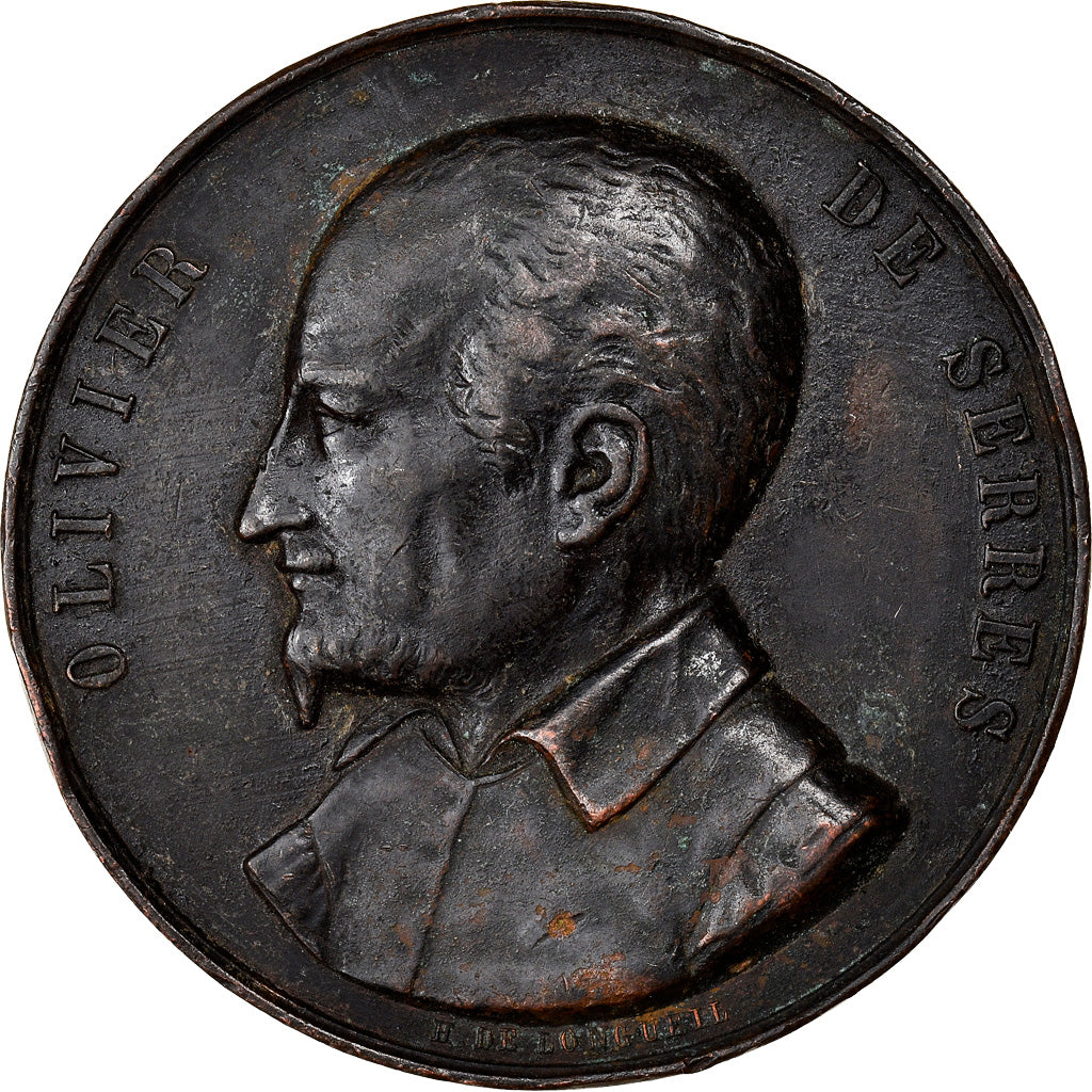 France, Medal, Comice Agricole de Soissons, Olivier de Serres, 1853, De