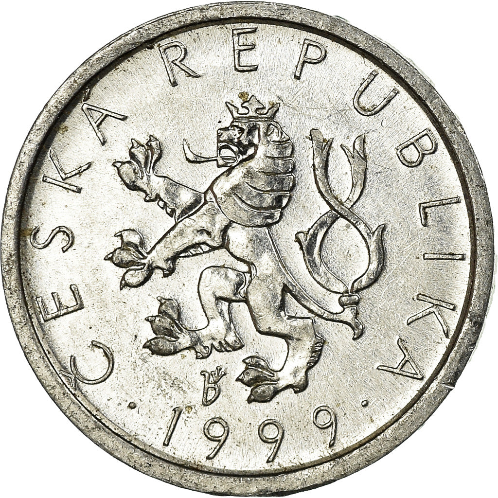 Coin, Czech Republic, 10 Haleru, 1999, AU(55-58), Aluminum, KM:6