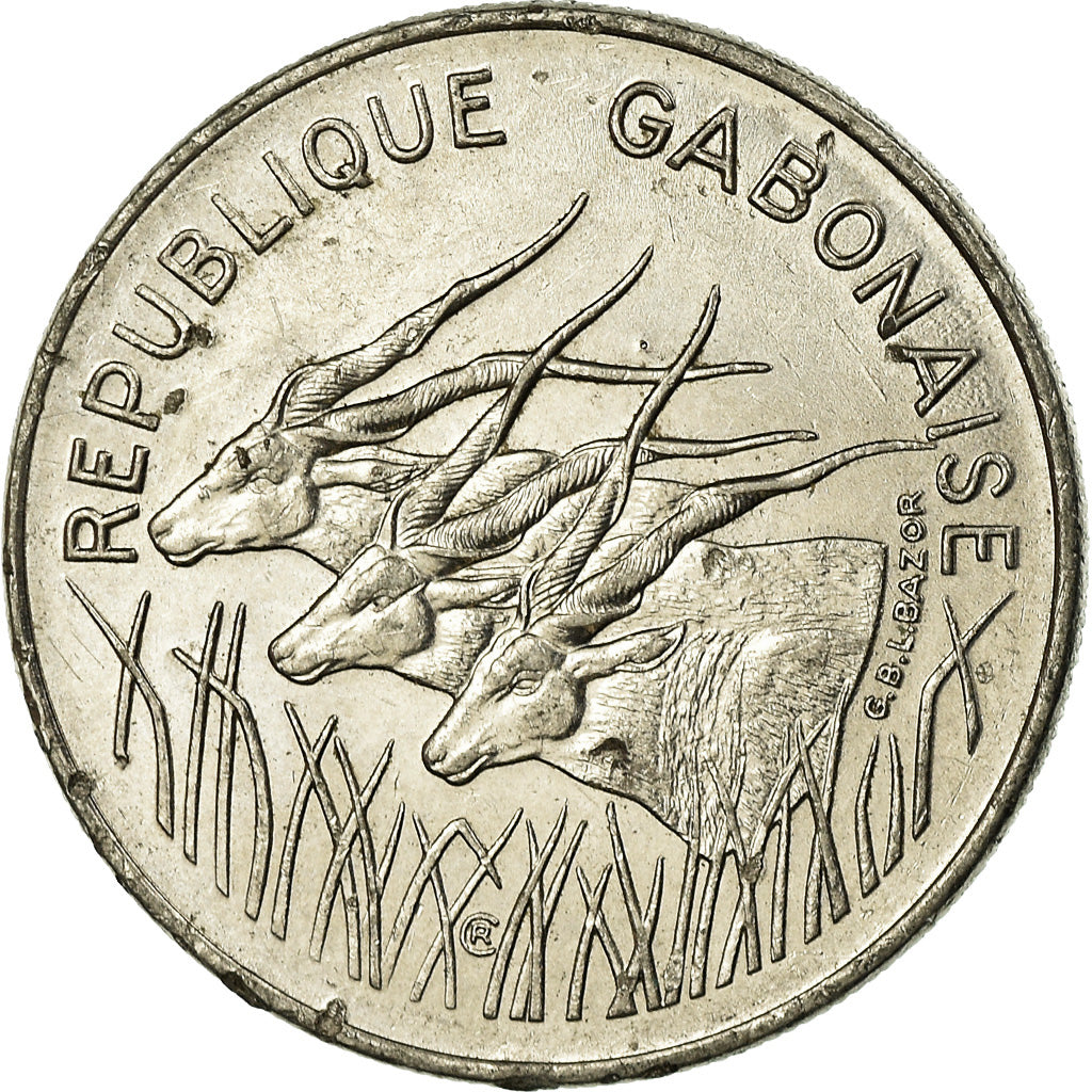 Coin, Gabon, 100 Francs, 1977, Paris, EF(40-45), Nickel, KM:13
