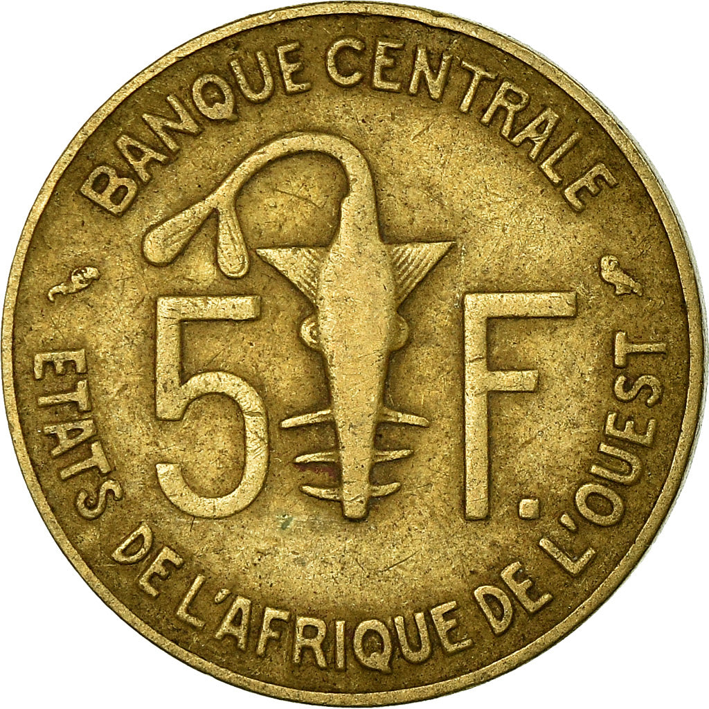 Coin, West African States, 5 Francs, 1969, VF(30-35), Aluminum-Nickel-Bronze