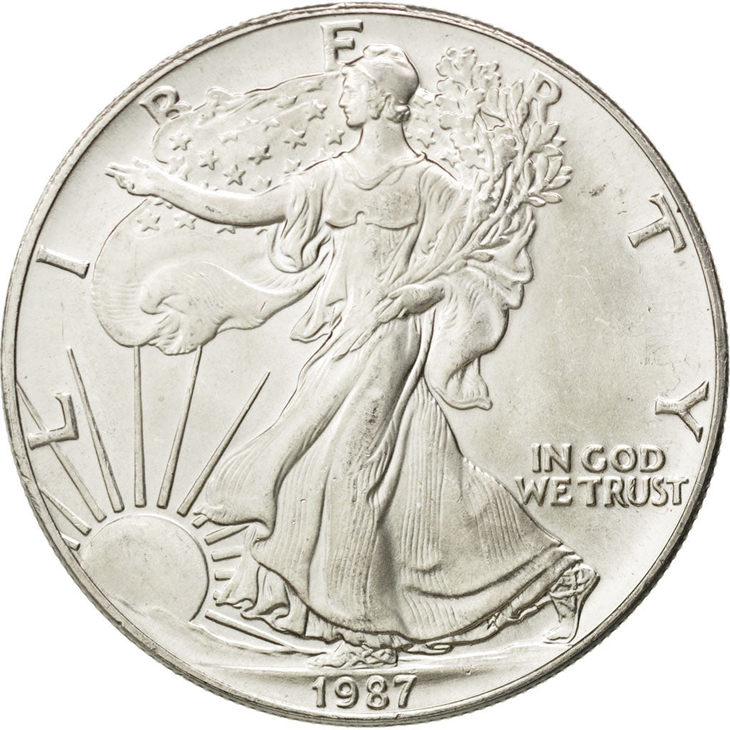 UNITED STATES, Dollar, 1987, U.S. Mint, KM #273, AU(55-58), Silver, 40.6, 31.46