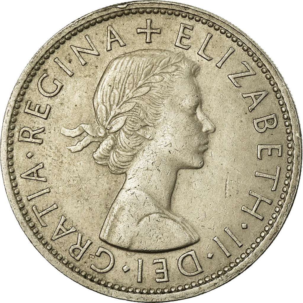 Coin, Great Britain, Elizabeth II, 1/2 Crown, 1959, EF(40-45), Copper-nickel