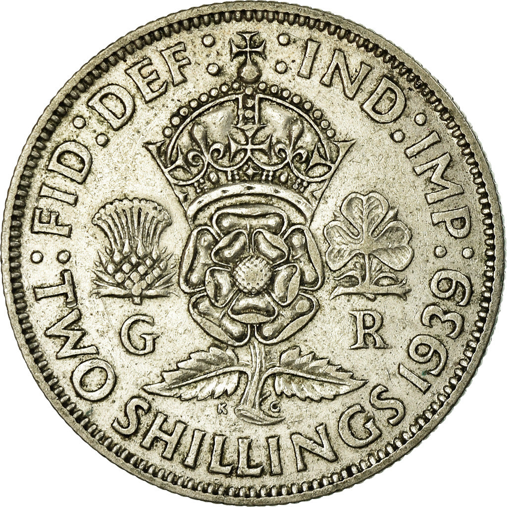 Coin, Great Britain, George VI, Florin, Two Shillings, 1939, EF(40-45), Silver