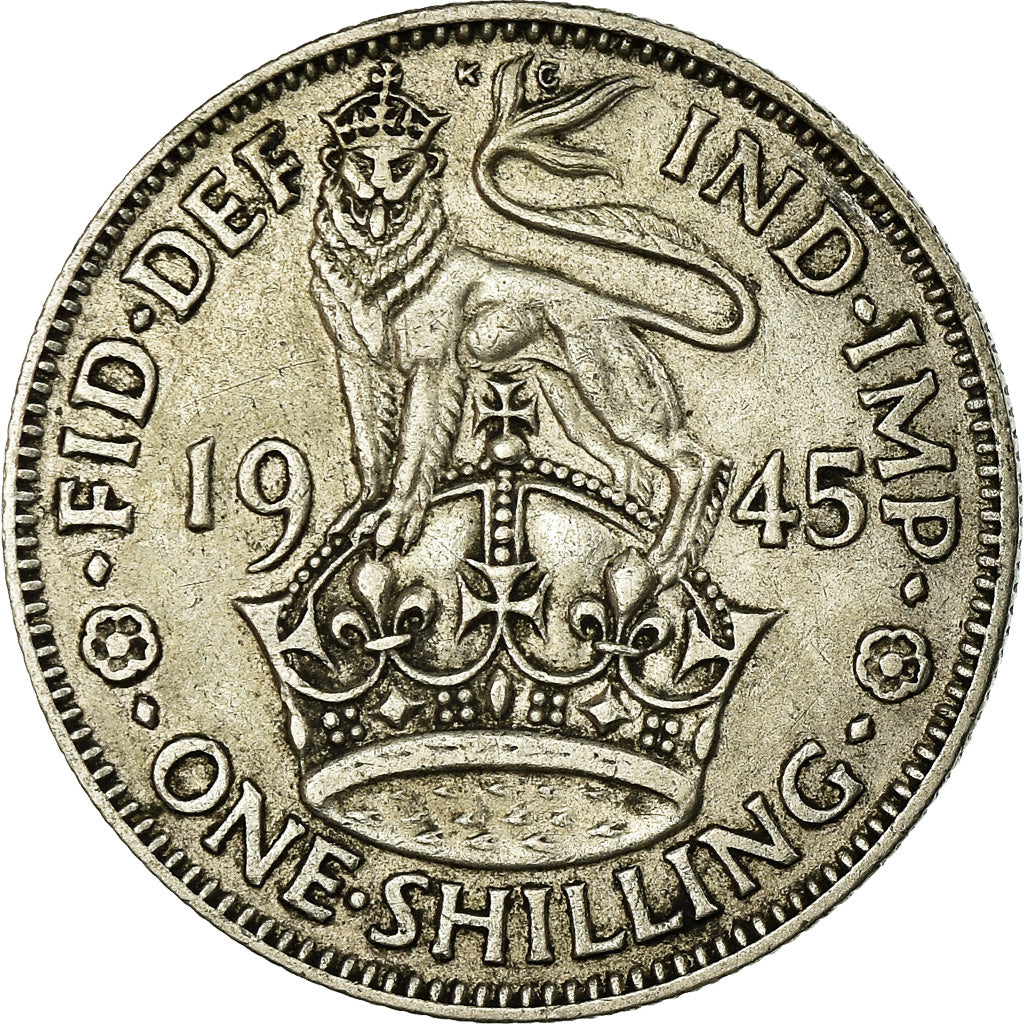 Coin, Great Britain, George VI, Shilling, 1945, EF(40-45), Silver, KM:853