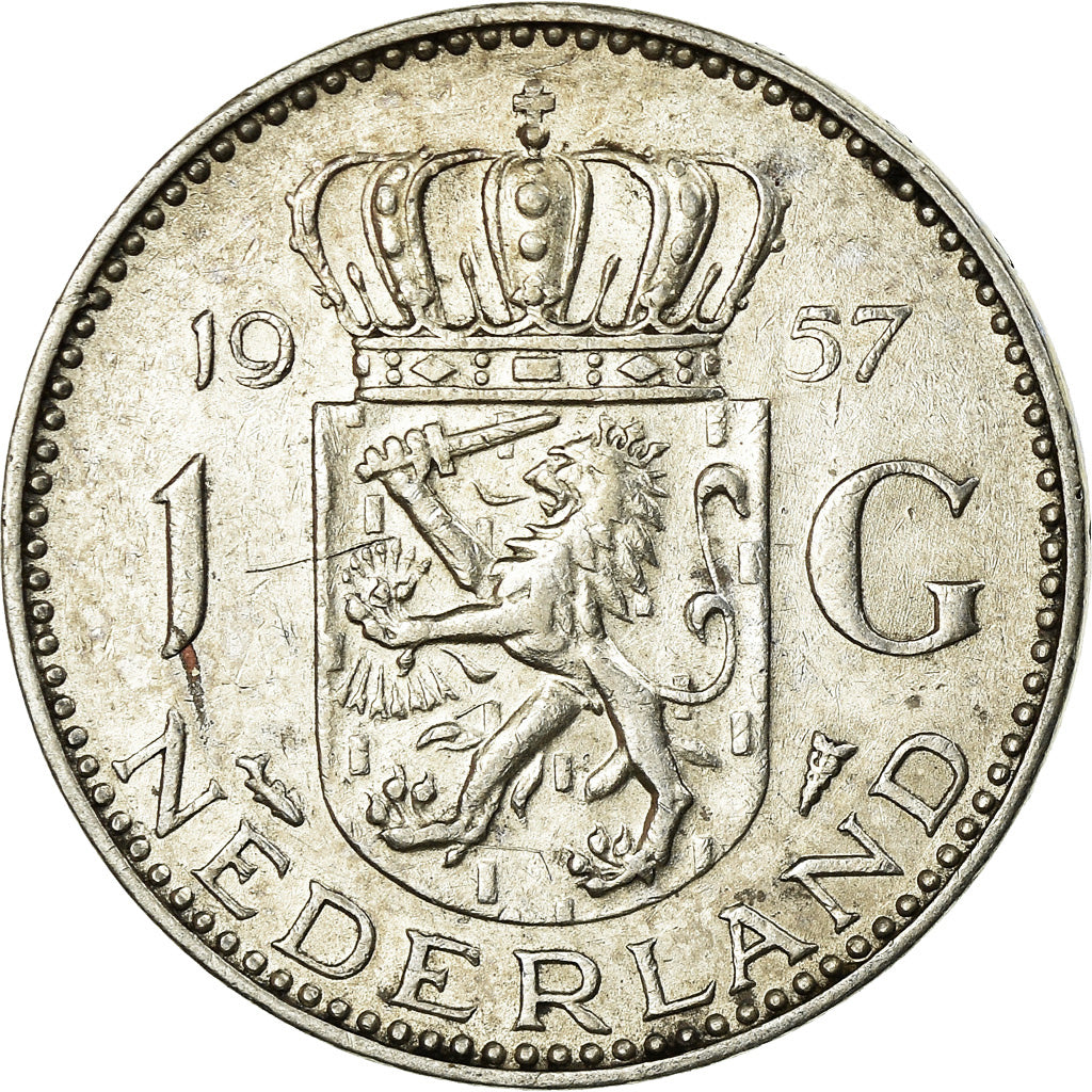Monnaie, Pays-Bas, Juliana, Gulden, 1957, TTB, Argent, KM:184