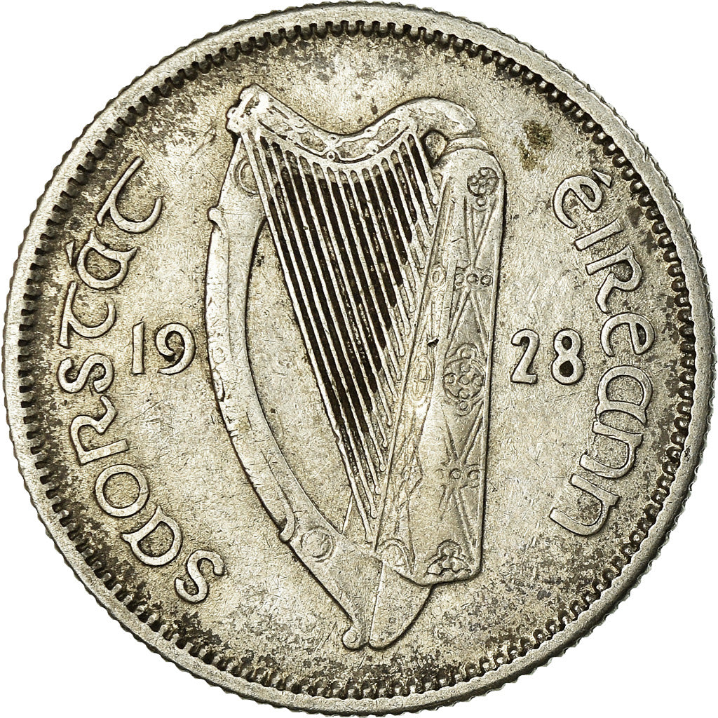 Coin, IRELAND REPUBLIC, Shilling, 1928, EF(40-45), Silver, KM:6