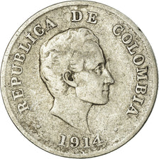 Coin, Colombia, 20 Centavos, 1914, VF(30-35), Silver, KM:197