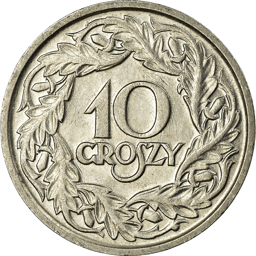 Münze, Polen, 10 Groszy, 1923, VZ, Nickel, KM:11