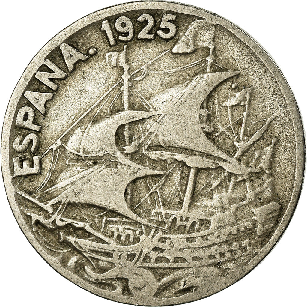 Coin, Spain, Alfonso XIII, 25 Centimos, 1925, Madrid, VF(30-35), Copper-nickel