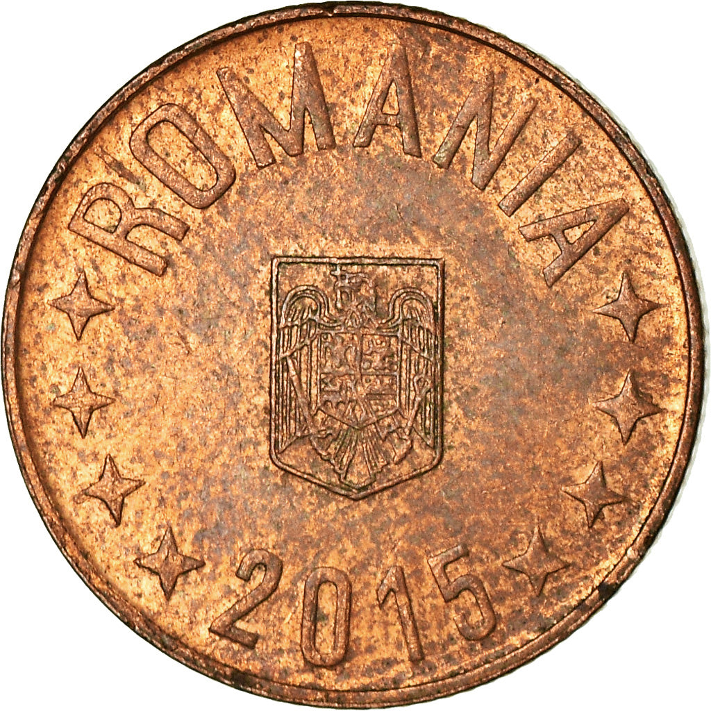 Moeda, Roménia, 5 Bani, 2015, EF(40-45), Aço Cromado a Cobre