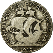 Coin, Portugal, 2-1/2 Escudos, 1940, VF(20-25), Silver, KM:580
