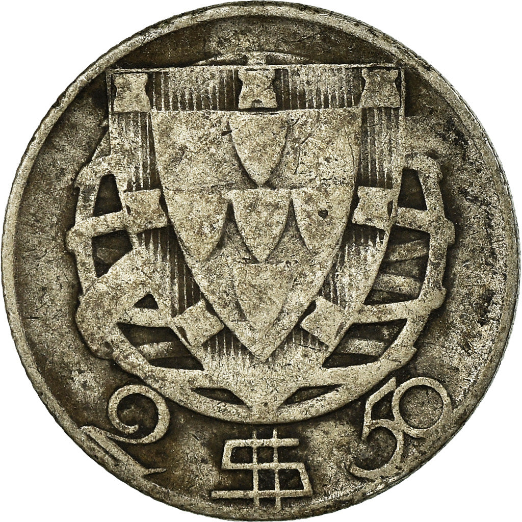 Coin, Portugal, 2-1/2 Escudos, 1940, VF(20-25), Silver, KM:580