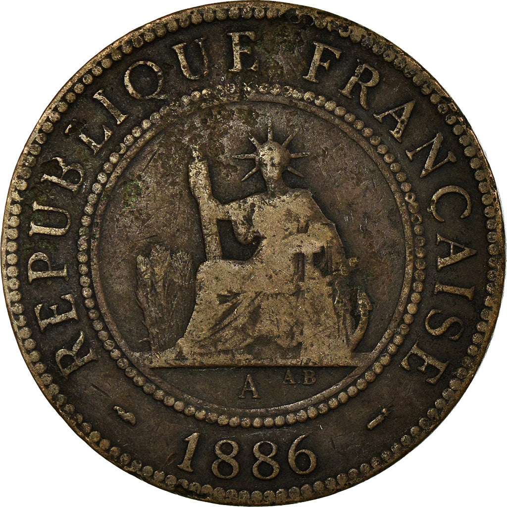 Coin, FRENCH INDO-CHINA, Cent, 1886, Paris, EF(40-45), Bronze, KM:1