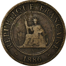 Coin, FRENCH INDO-CHINA, Cent, 1886, Paris, EF(40-45), Bronze, KM:1