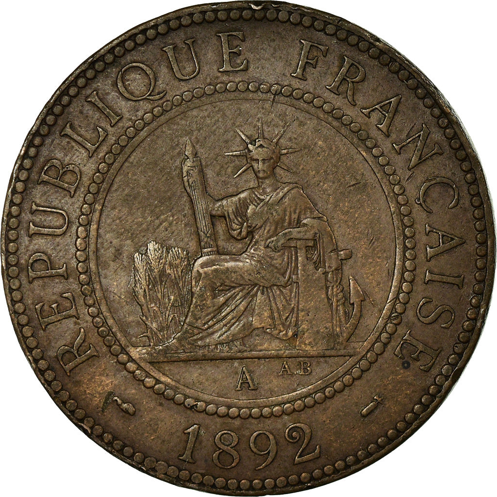 Coin, FRENCH INDO-CHINA, Cent, 1892, Paris, EF(40-45), Bronze, KM:1
