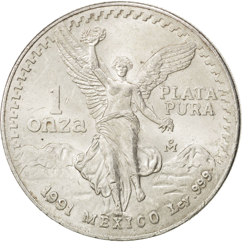 CANADA, 25 Cents, 1991, Mexico, KM #5, AU(55-58), Silver, 23.88, 31.09