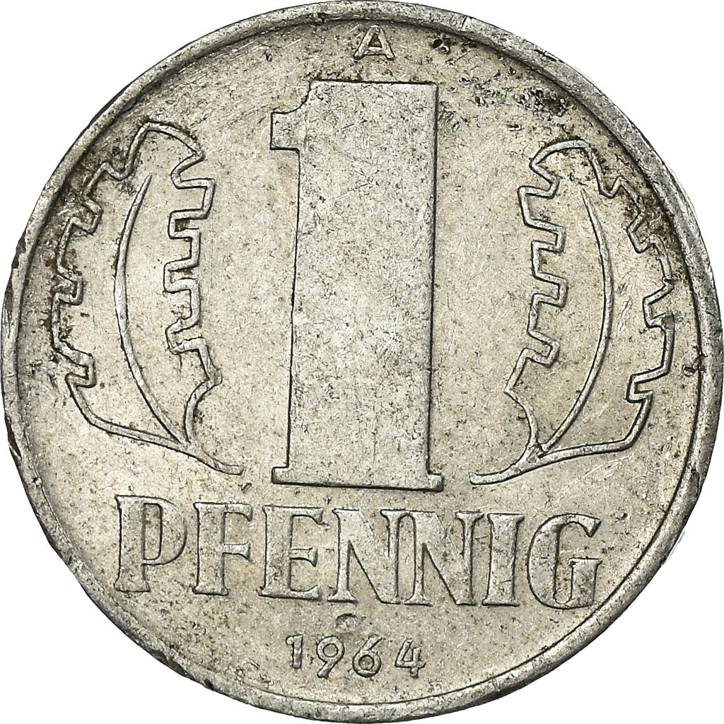 Moneta, NIEMCY - NRD, Pfennig, 1964, Berlin, EF(40-45), Aluminium, KM:8.1