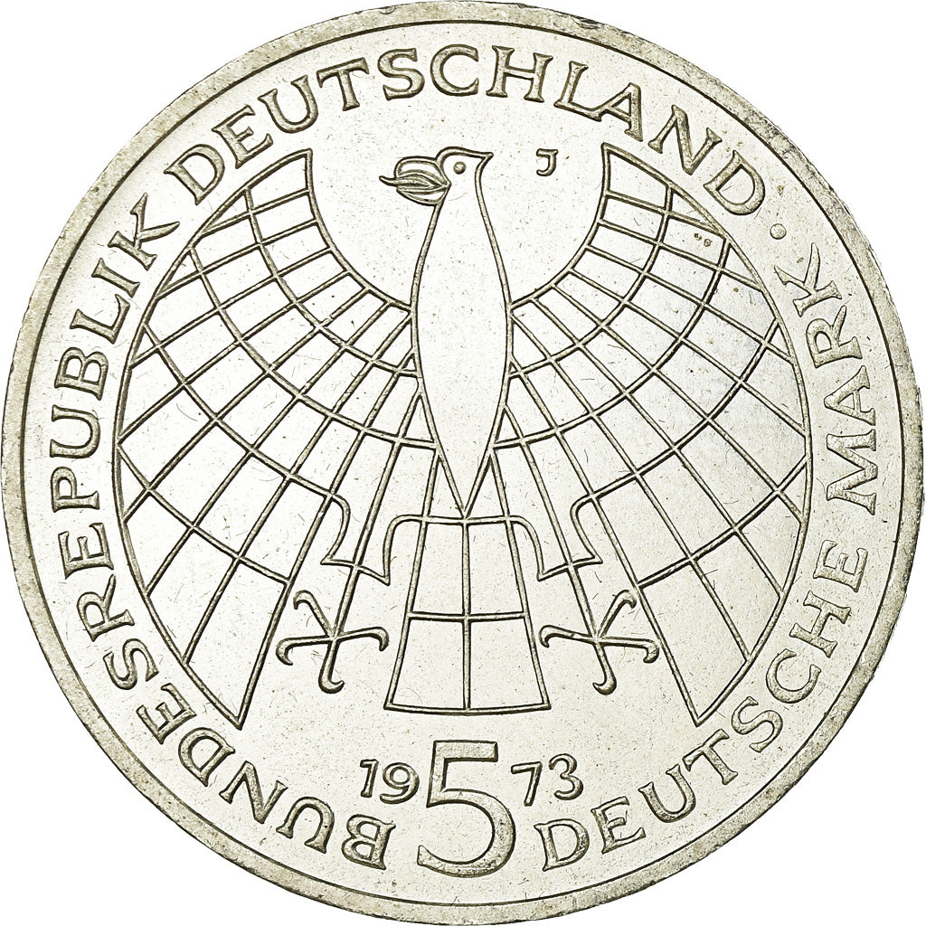 Coin, GERMANY - FEDERAL REPUBLIC, 5 Mark, 1973, Hamburg, Germany, AU(55-58)