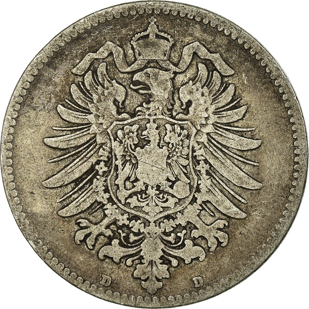 Coin, GERMANY - EMPIRE, Wilhelm I, Mark, 1874, Munich, VF(20-25), Silver, KM:7