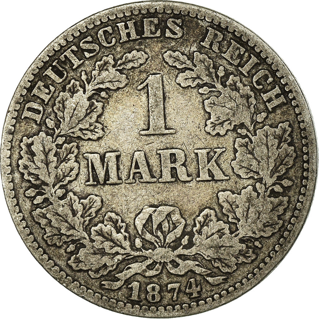 Coin, GERMANY - EMPIRE, Wilhelm I, Mark, 1874, Munich, VF(20-25), Silver, KM:7